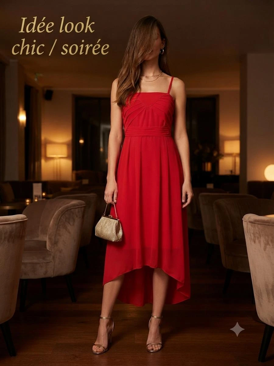 ❤️Vestido largo asimétrico rojo Bodyflirt T.40 – photo 7